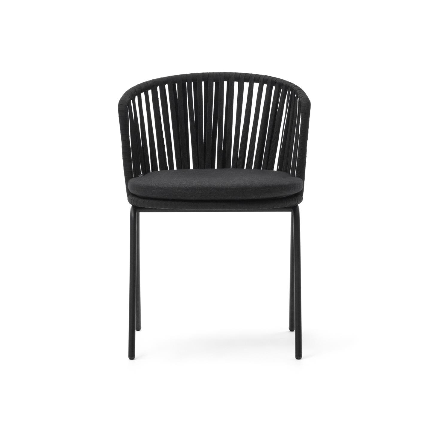 Kave Home Tuinstoel 'Saconca' Gevlochten touw, kleur Zwart