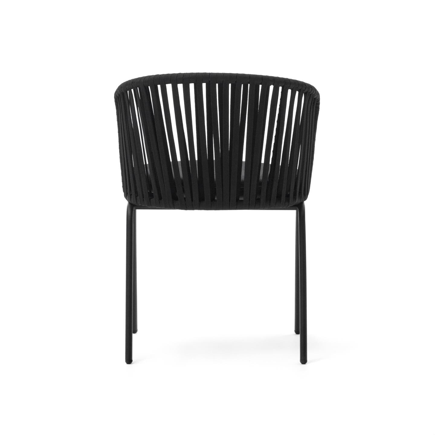 Kave Home Tuinstoel 'Saconca' Gevlochten touw, kleur Zwart