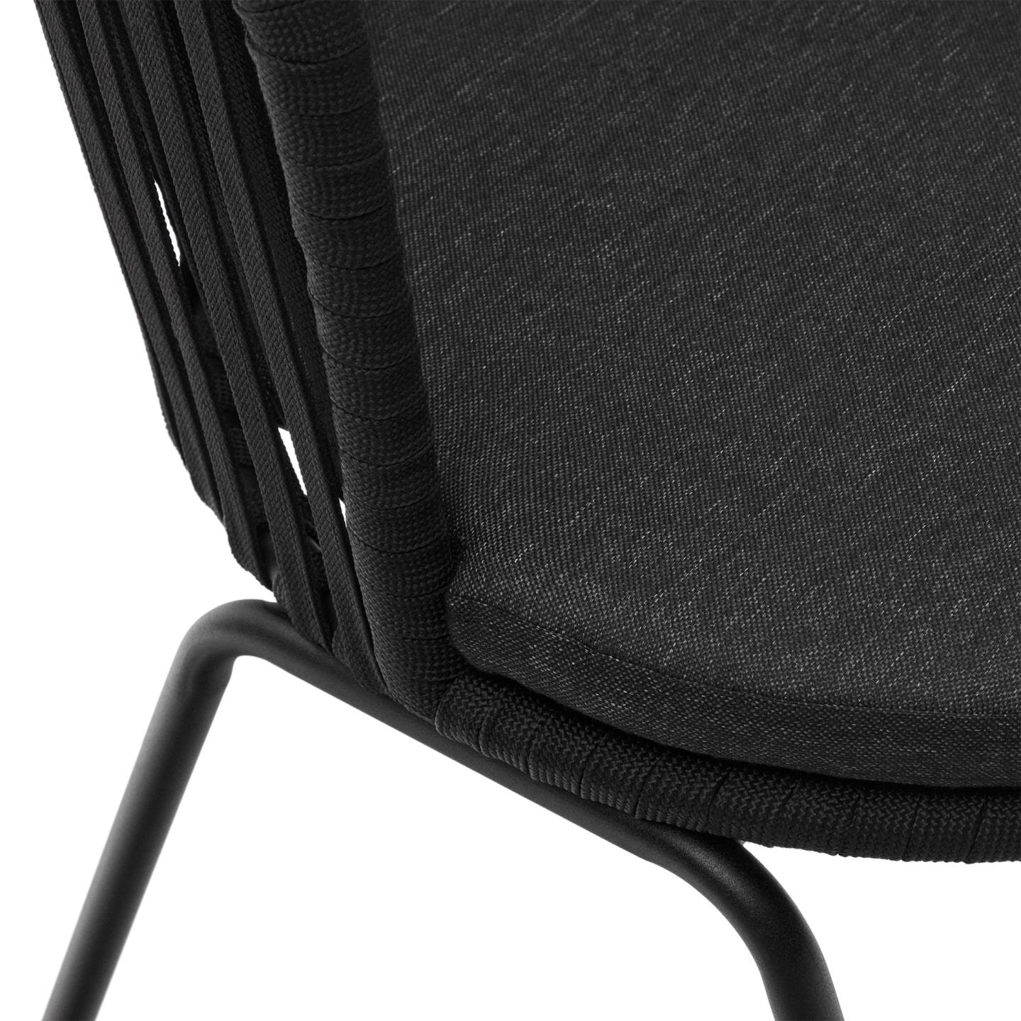 Kave Home Tuinstoel 'Saconca' Gevlochten touw, kleur Zwart