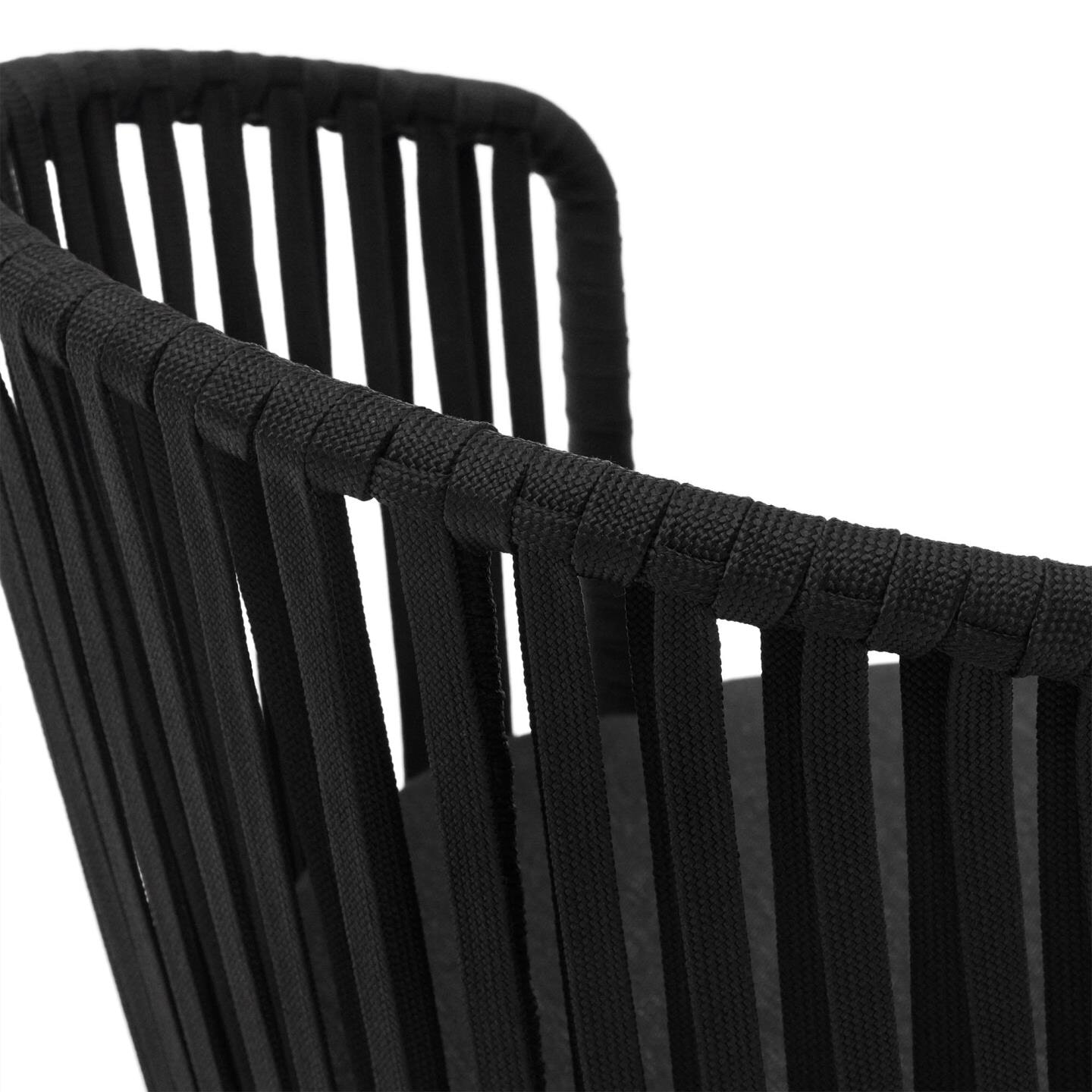 Kave Home Tuinstoel 'Saconca' Gevlochten touw, kleur Zwart