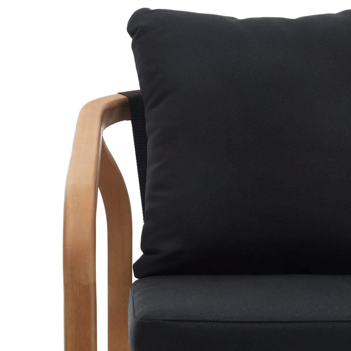 Kave Home Eetkamerstoel 'Malaret' Eucalyptushout en gevlochten touw, kleur Zwart