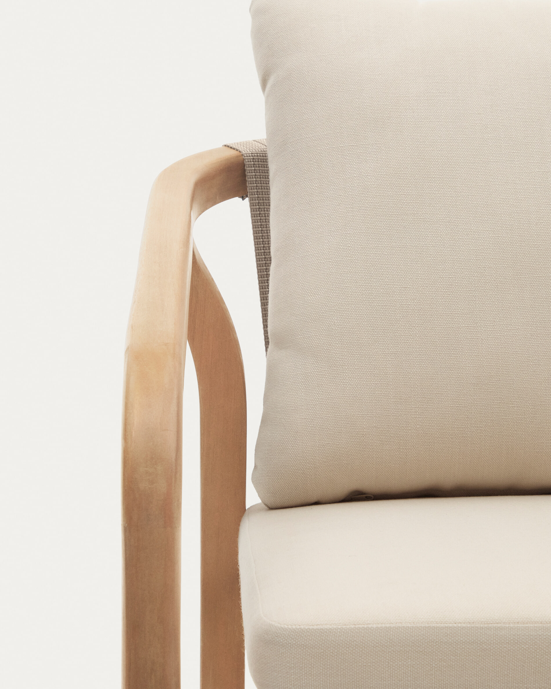 Kave Home Eetkamerstoel 'Malaret' Eucalyptushout en gevlochten touw, kleur Beige