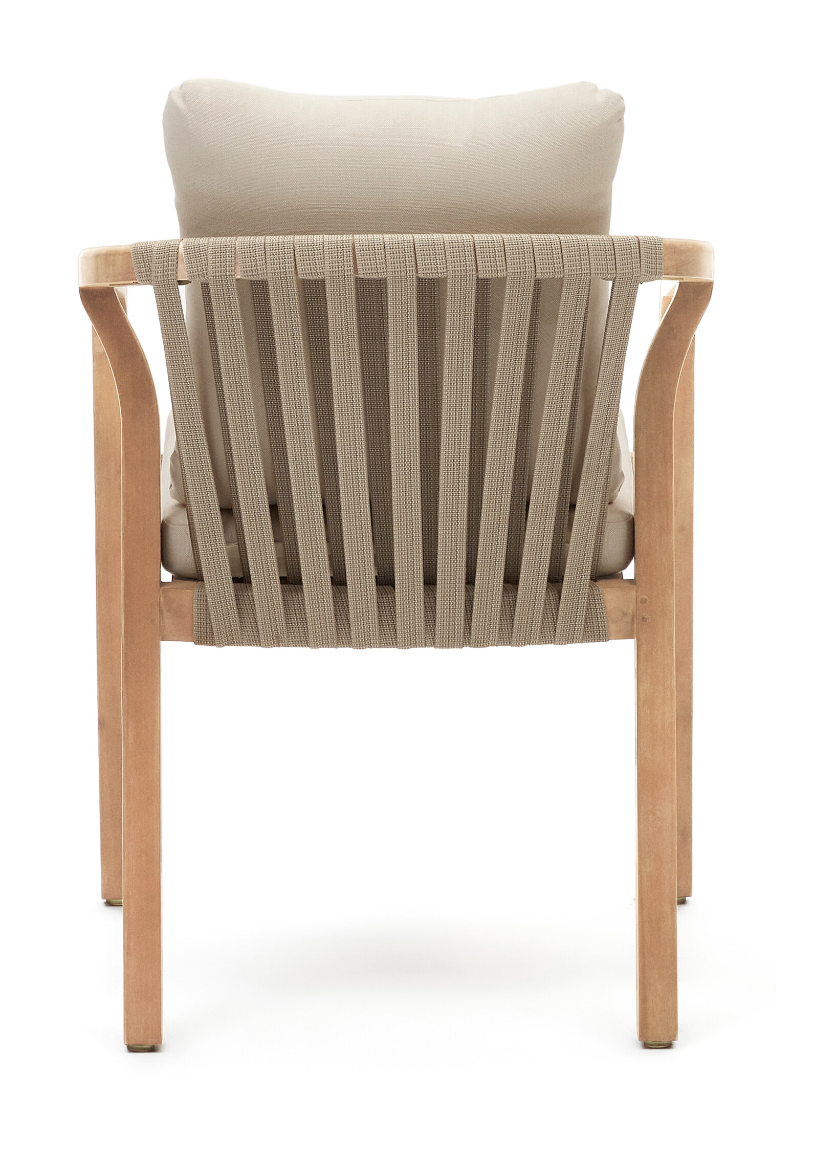 Kave Home Eetkamerstoel 'Malaret' Eucalyptushout en gevlochten touw, kleur Beige