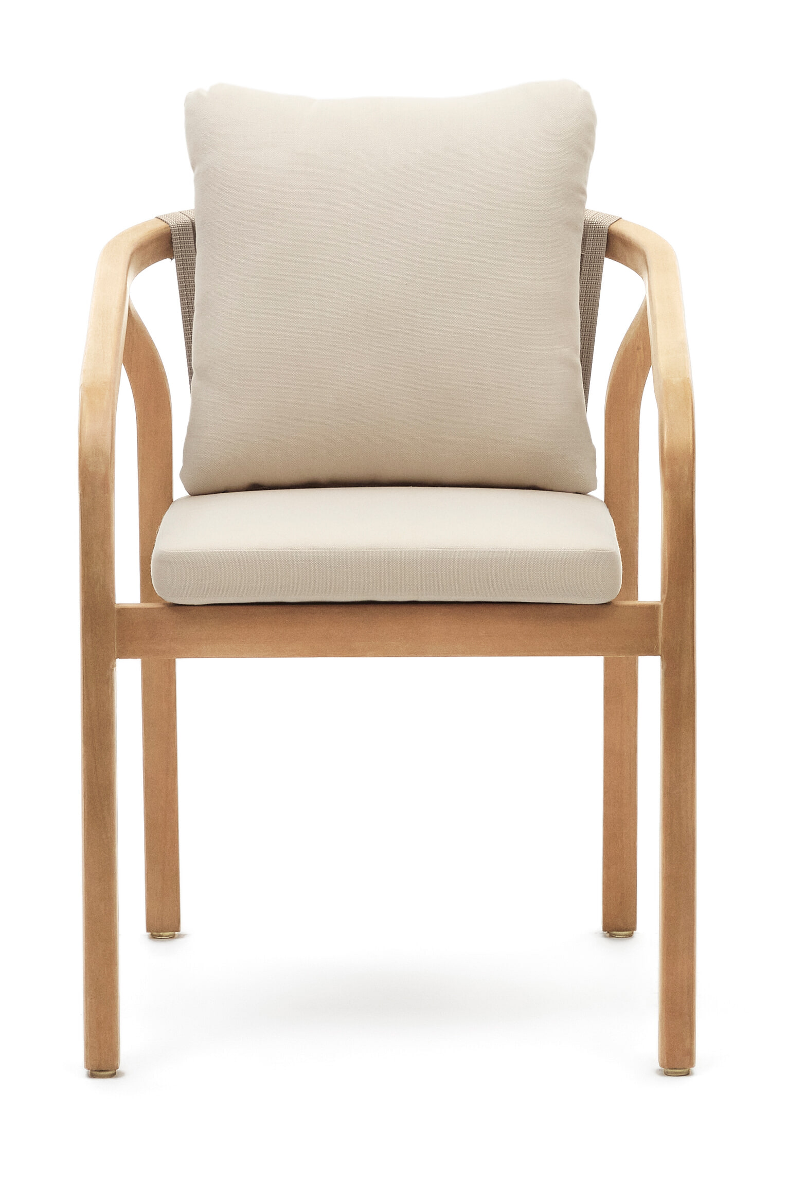 Kave Home Eetkamerstoel 'Malaret' Eucalyptushout en gevlochten touw, kleur Beige