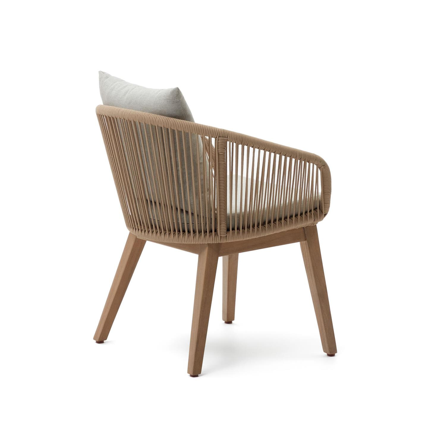 Kave Home Tuinstoel 'Portalo' Acaciahout en gevlochten touw, kleur Beige