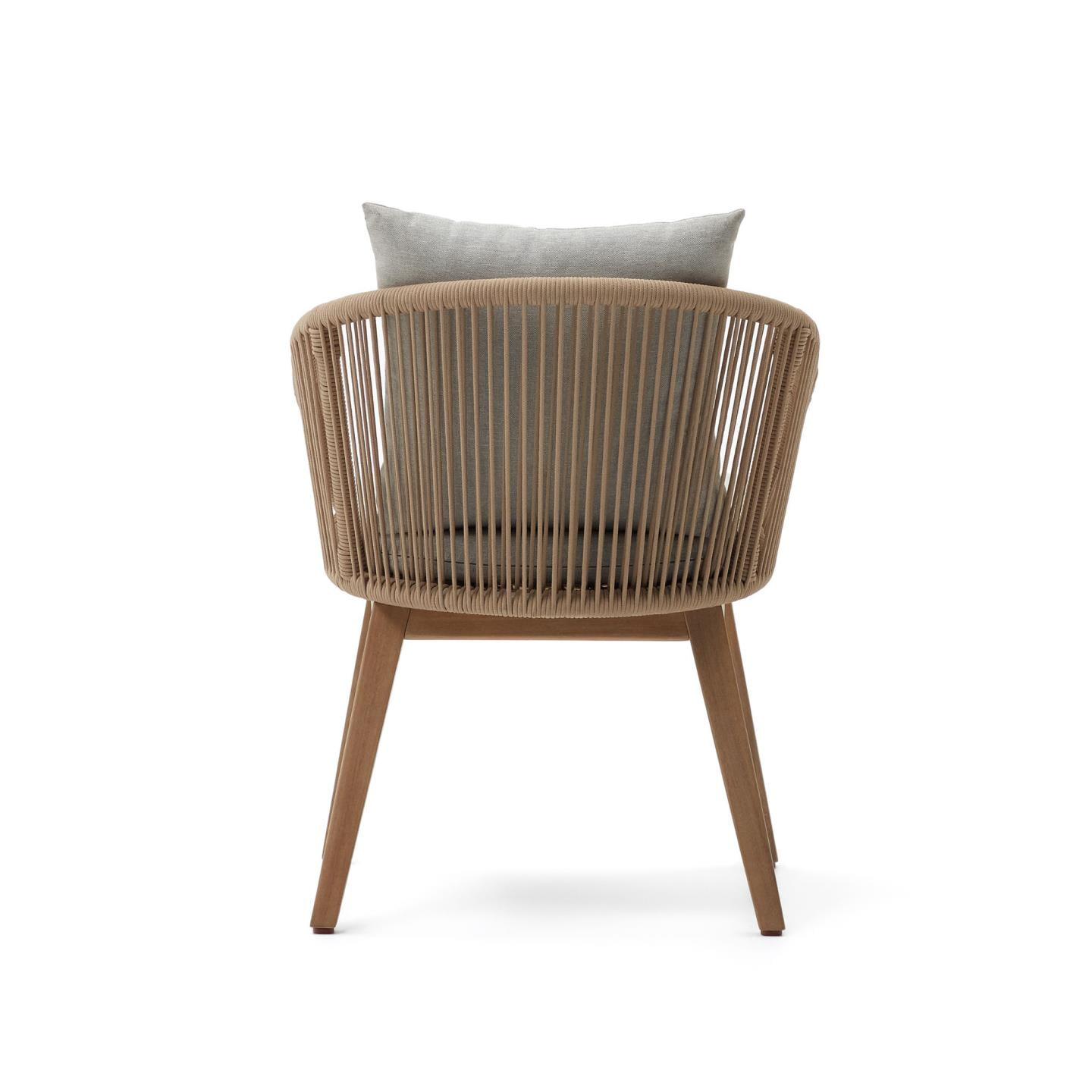 Kave Home Tuinstoel 'Portalo' Acaciahout en gevlochten touw, kleur Beige