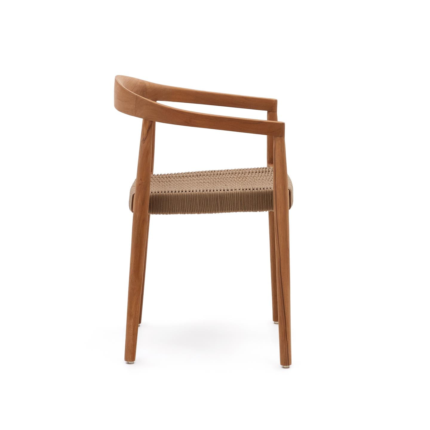Kave Home Eetkamerstoel 'Ydalia' Teakhout, kleur Beige/Naturel
