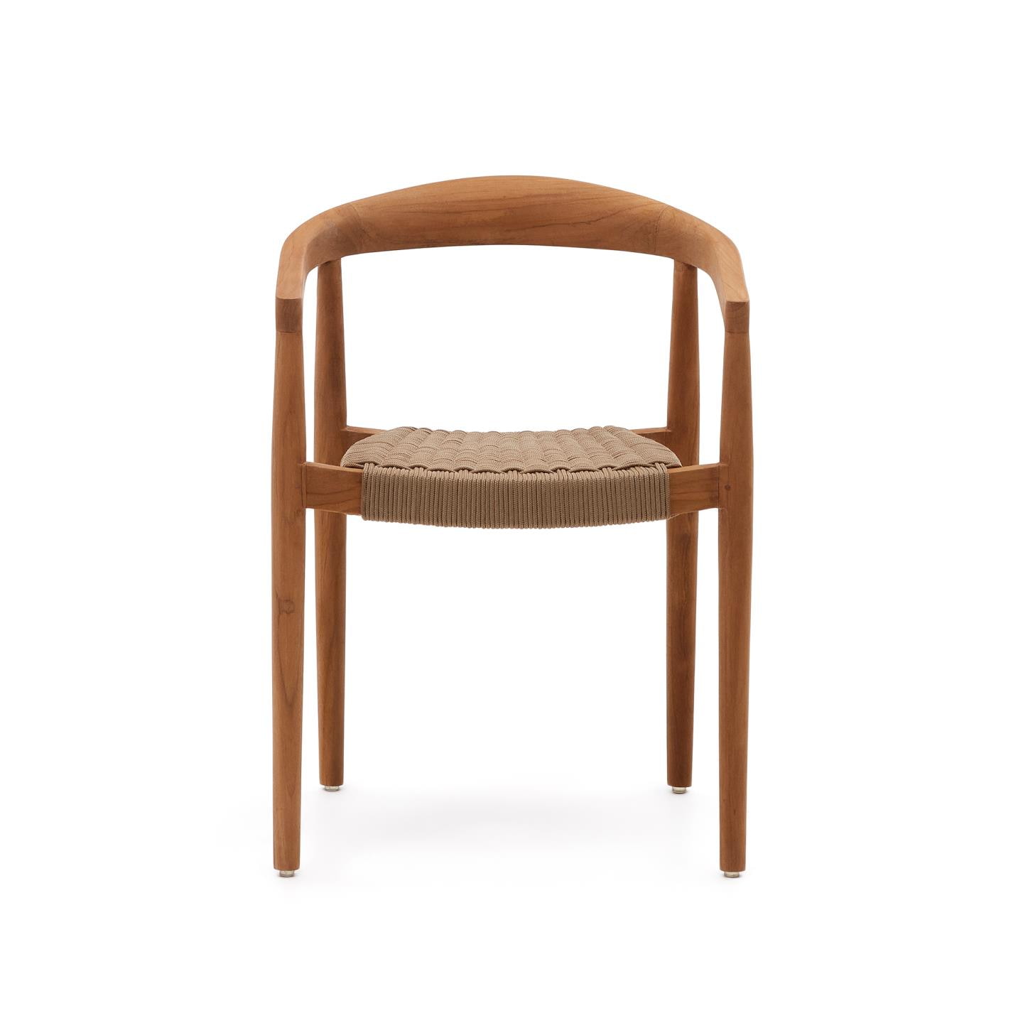 Kave Home Eetkamerstoel 'Ydalia' Teakhout, kleur Beige/Naturel