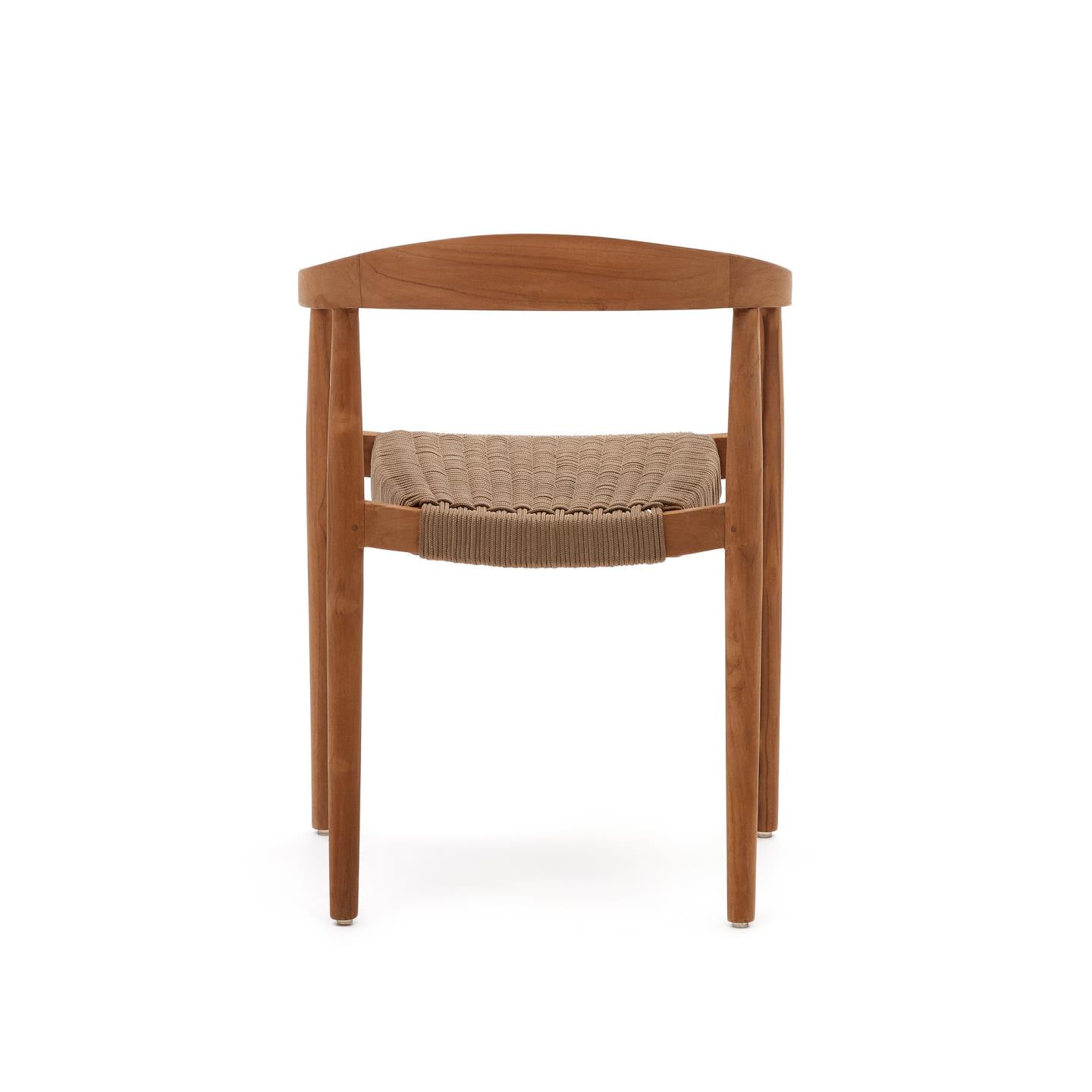 Kave Home Eetkamerstoel 'Ydalia' Teakhout, kleur Beige/Naturel