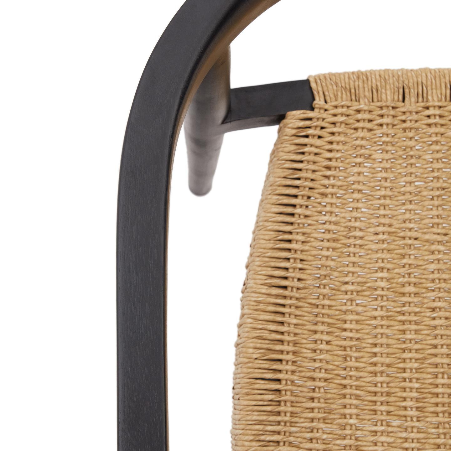 Kave Home Eetkamerstoel 'Ydalia' Teakhout, kleur Naturel/Zwart
