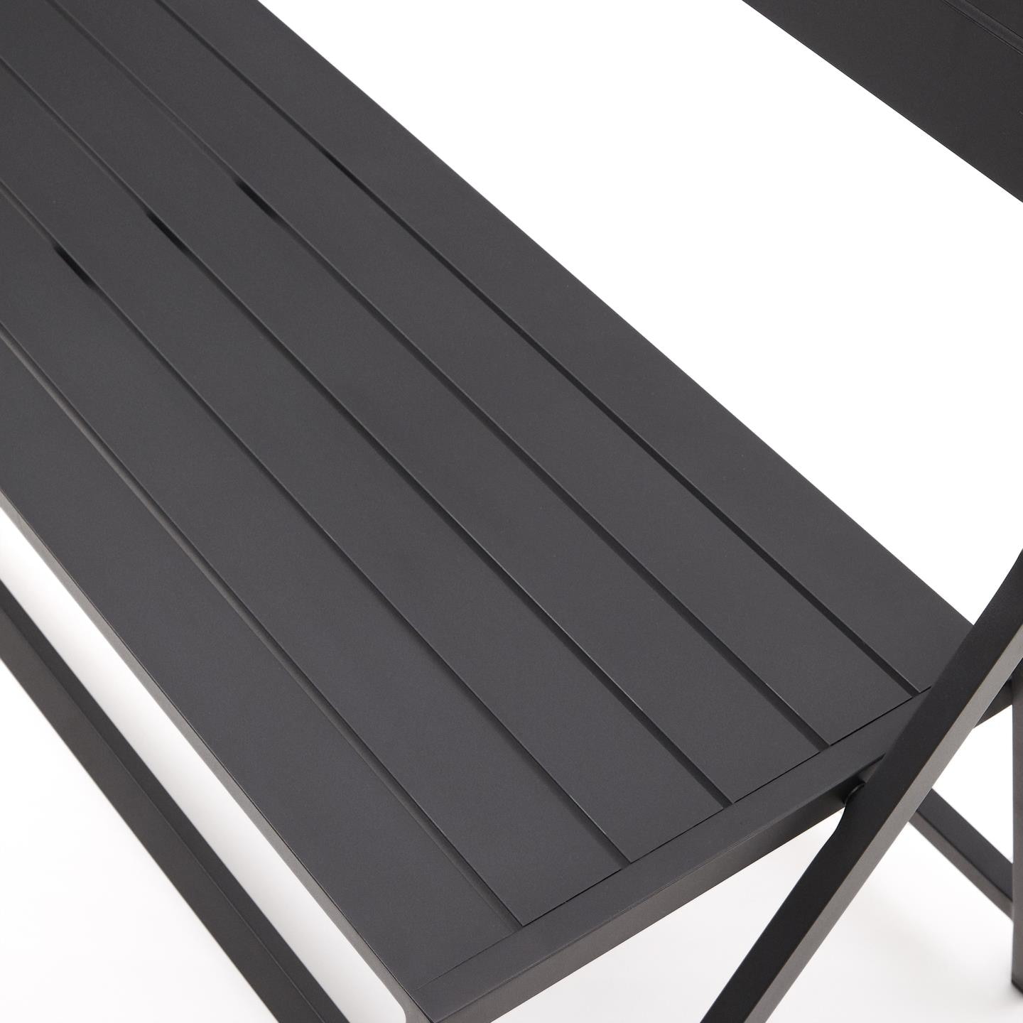 Kave Home Tuinbank 'Torreta' 120cm, kleur Donkergrijs