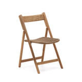 Kave Home Inklapbare Tuinstoel 'Dandara' Acaciahout en touw, kleur Beige