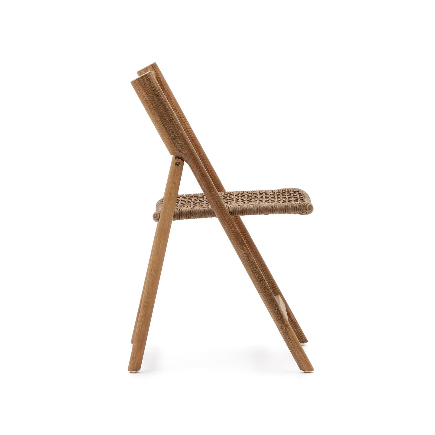 Kave Home Inklapbare Tuinstoel 'Dandara' Acaciahout en touw, kleur Beige