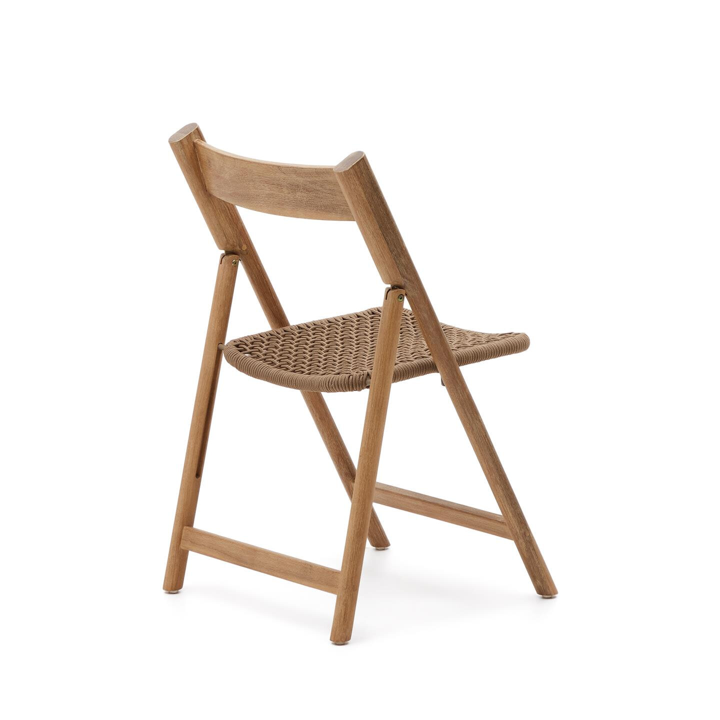 Kave Home Inklapbare Tuinstoel 'Dandara' Acaciahout en touw, kleur Beige