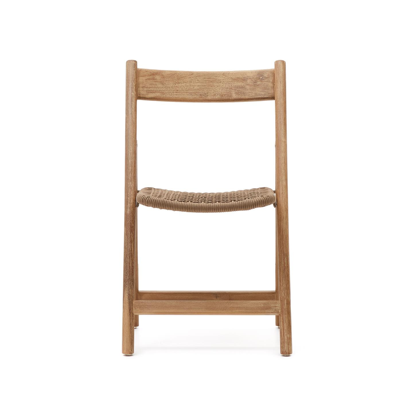 Kave Home Inklapbare Tuinstoel 'Dandara' Acaciahout en touw, kleur Beige