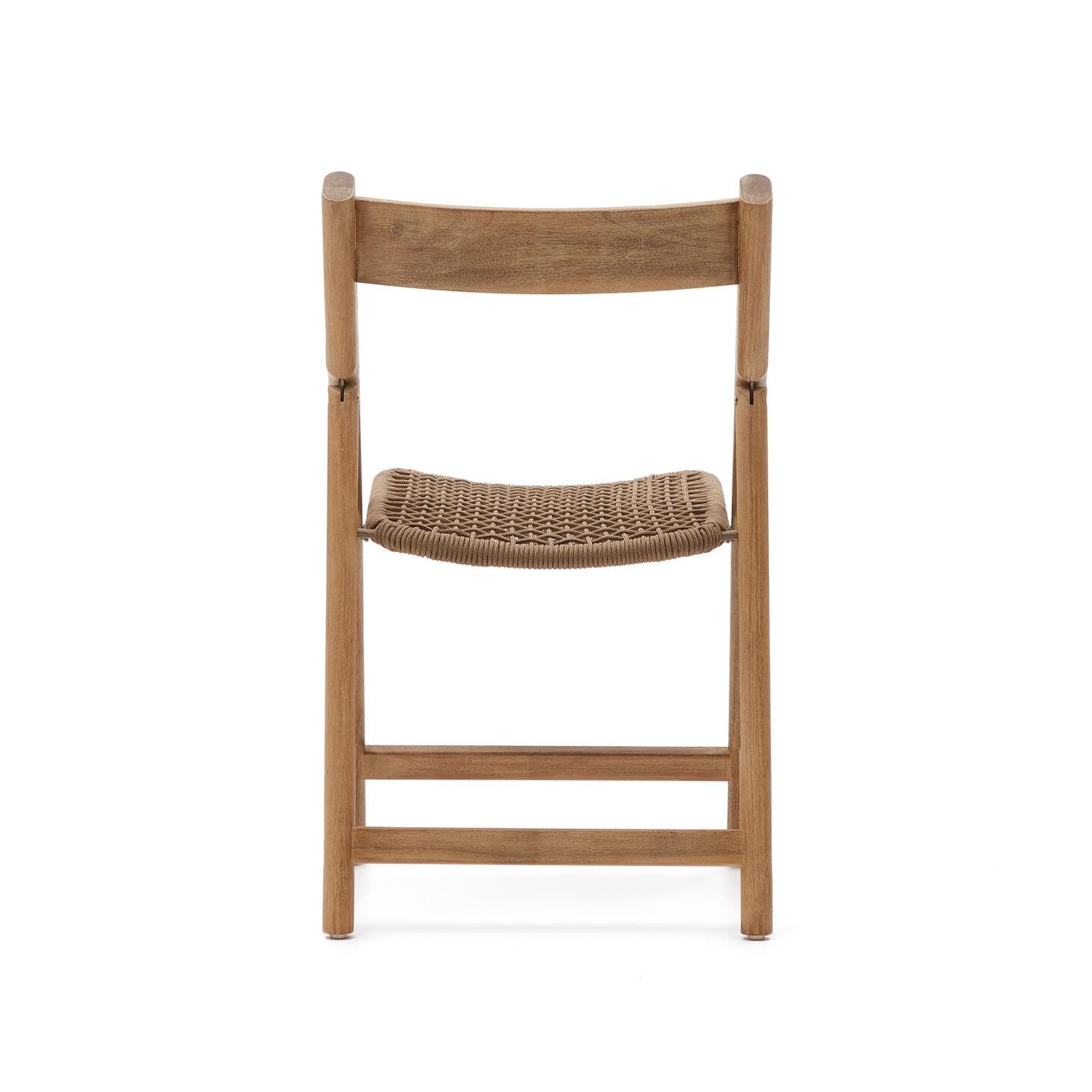 Kave Home Inklapbare Tuinstoel 'Dandara' Acaciahout en touw, kleur Beige