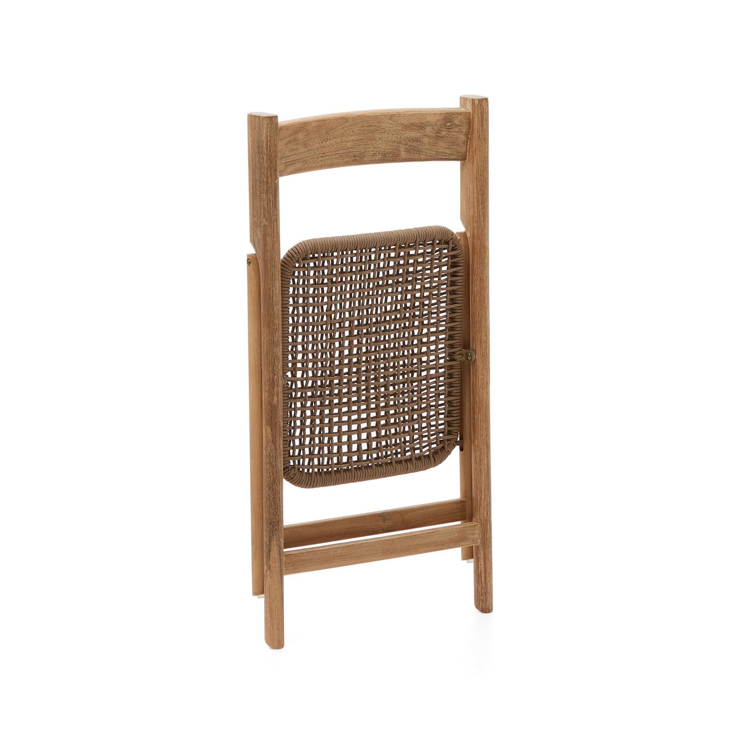 Kave Home Inklapbare Tuinstoel 'Dandara' Acaciahout en touw, kleur Beige