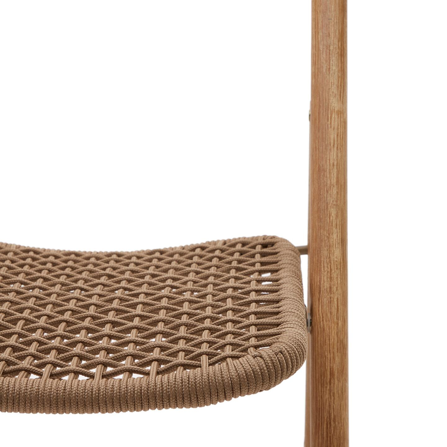 Kave Home Inklapbare Tuinstoel 'Dandara' Acaciahout en touw, kleur Beige