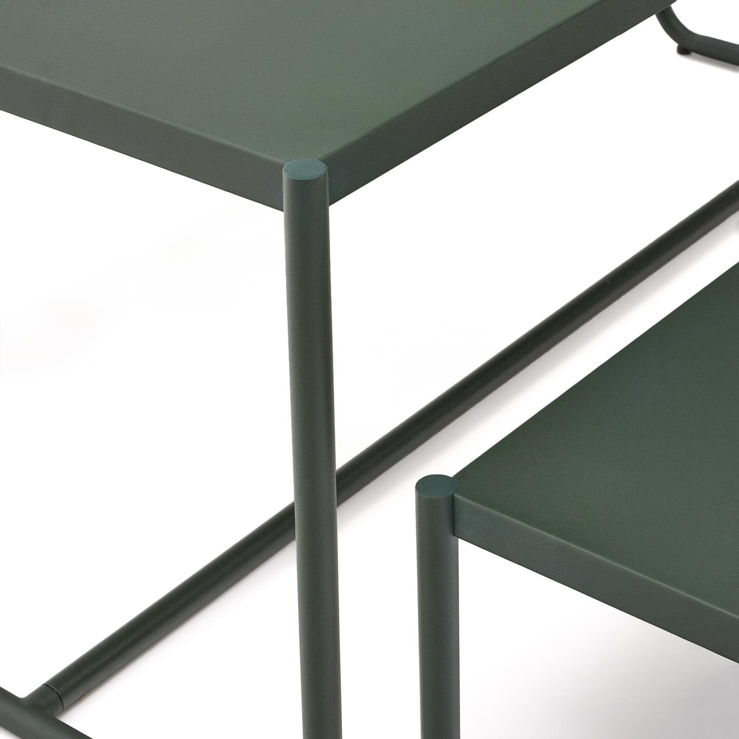 Kave Home Picknickset 'Sotil' Met tuintafel en 2 tuinbanken, kleur Donkergroen