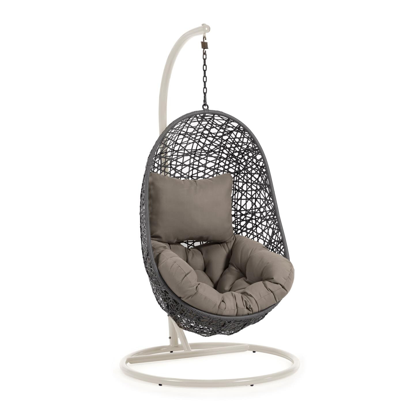 Kave Home Hangstoel Florina Met standaard - Antraciet/Beige