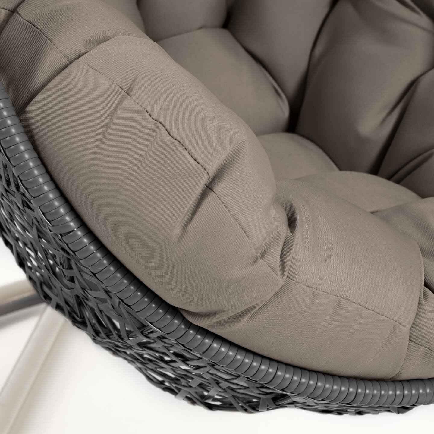 Kave Home Hangstoel 'Florina' Met standaard, kleur Antraciet/Beige
