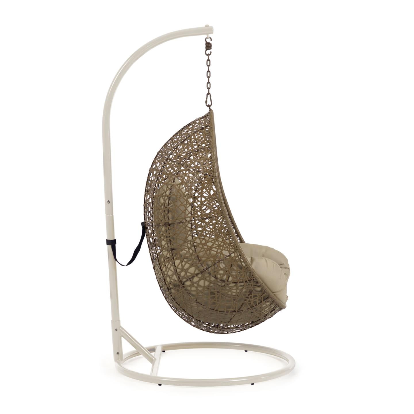 Kave Home Hangstoel 'Florina' Met standaard, kleur Bruin/Beige