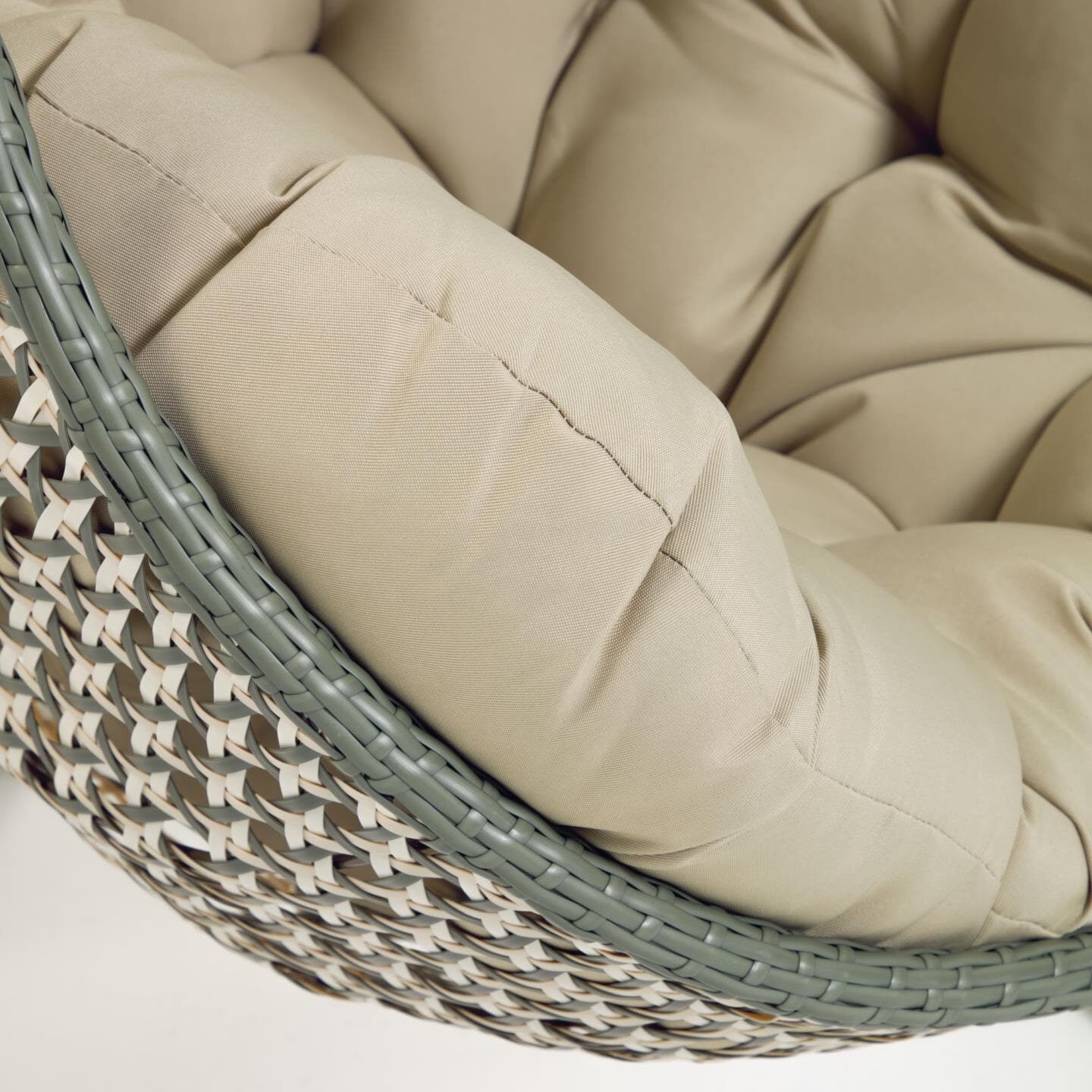 Kave Home Hangstoel met standaard 'Cira' kleur Groen/Donkergrijs
