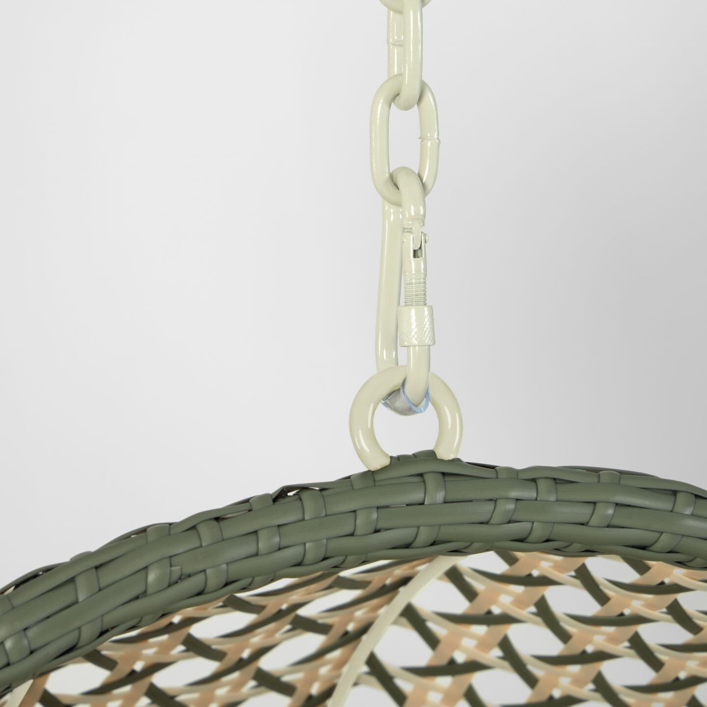 Kave Home Hangstoel met standaard 'Cira' kleur Groen/Donkergrijs