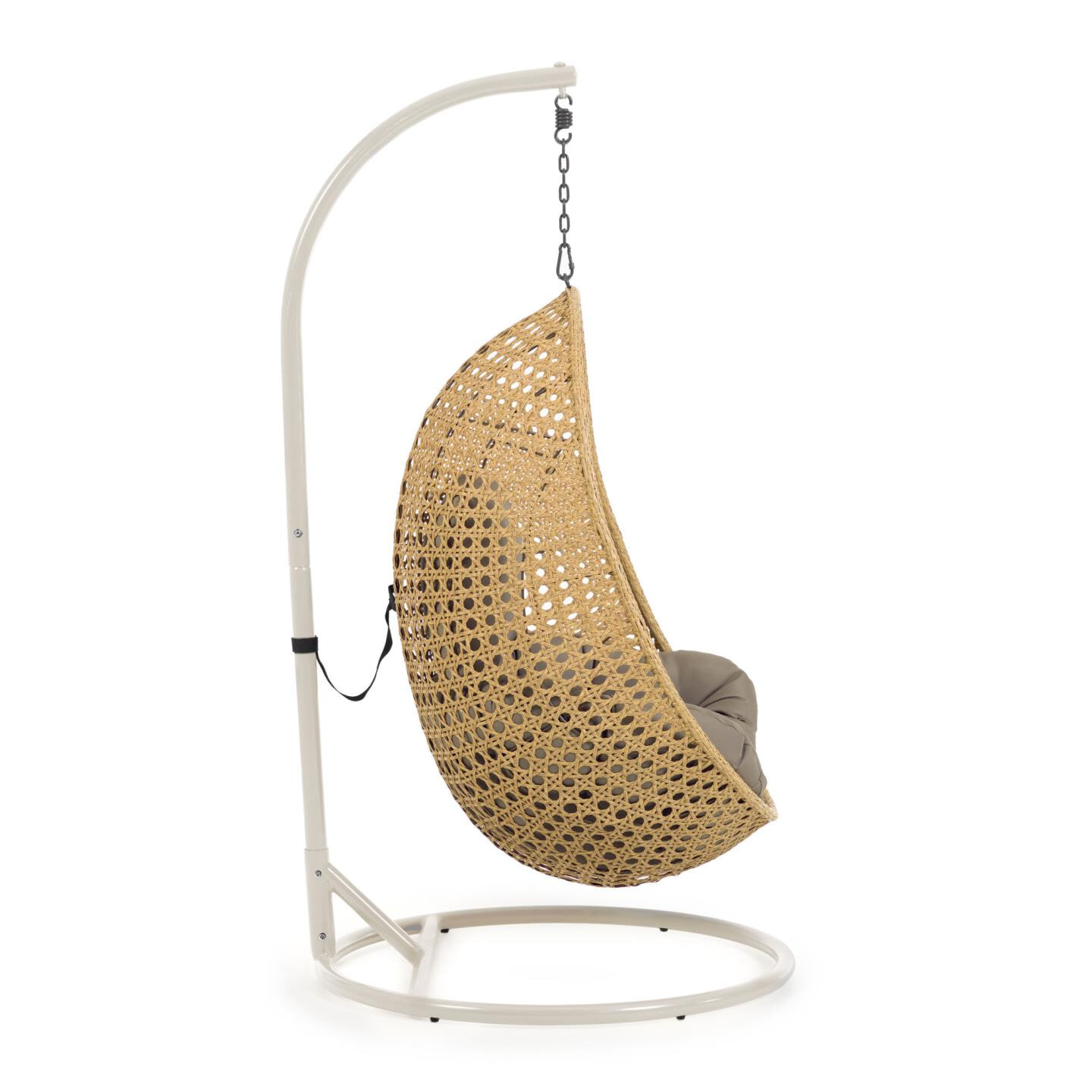 Kave Home Hangstoel met standaard 'Cira' kleur Naturel/Beige