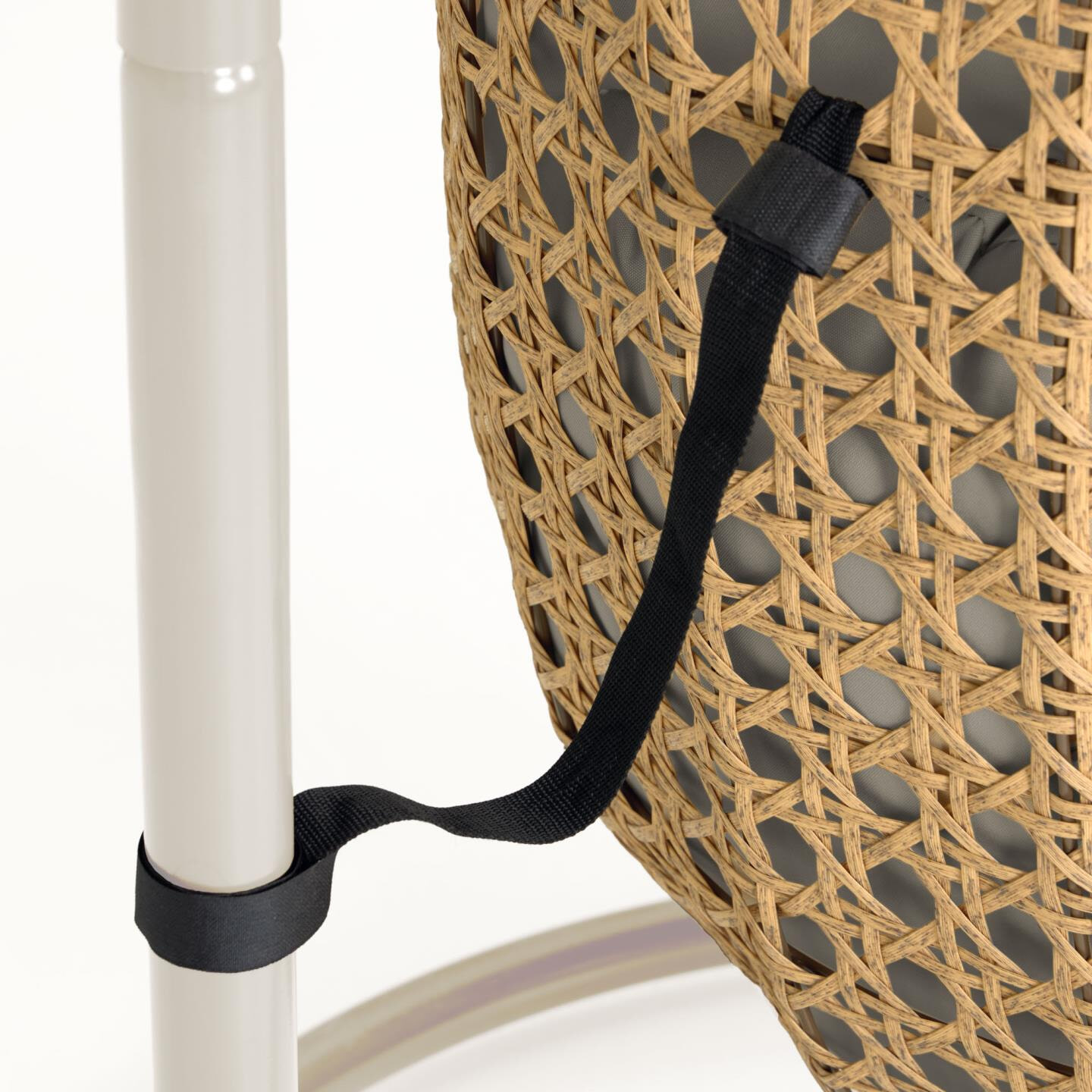 Kave Home Hangstoel met standaard 'Cira' kleur Naturel/Beige