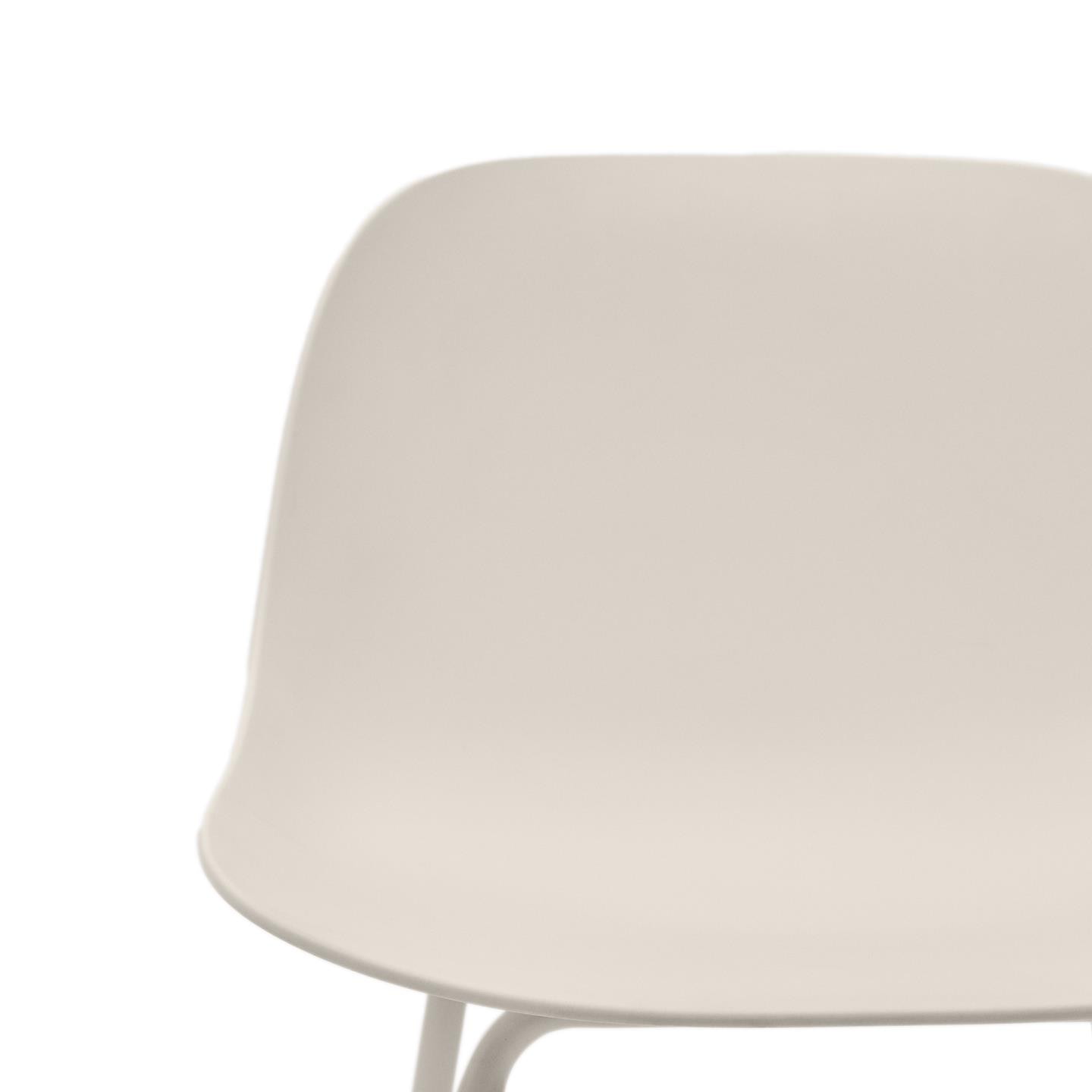 Kave Home Barkruk 'Altea' Gerecycled kunststof, kleur Beige (zithoogte 74cm)