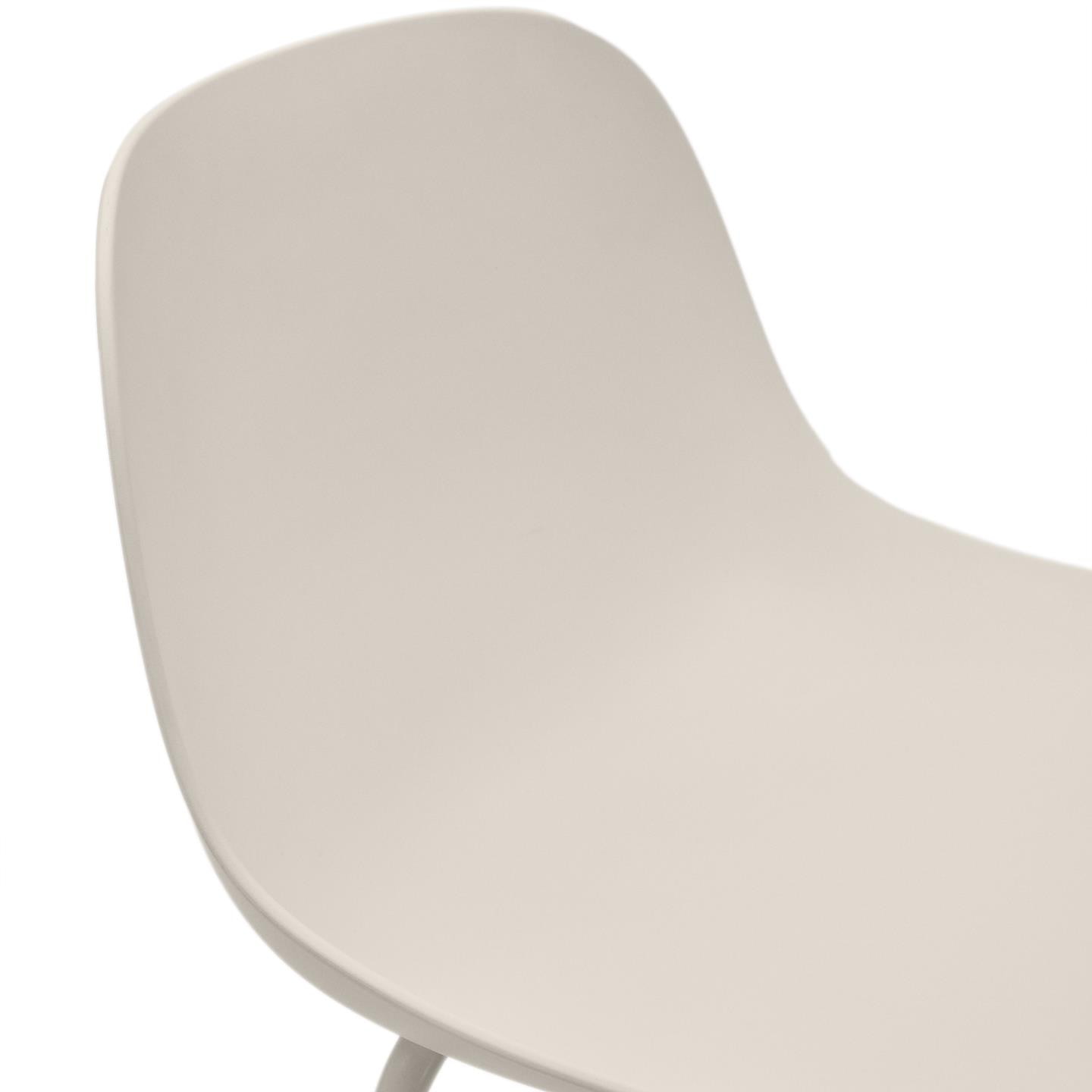 Kave Home Barkruk 'Altea' Gerecycled kunststof, kleur Beige (zithoogte 74cm)