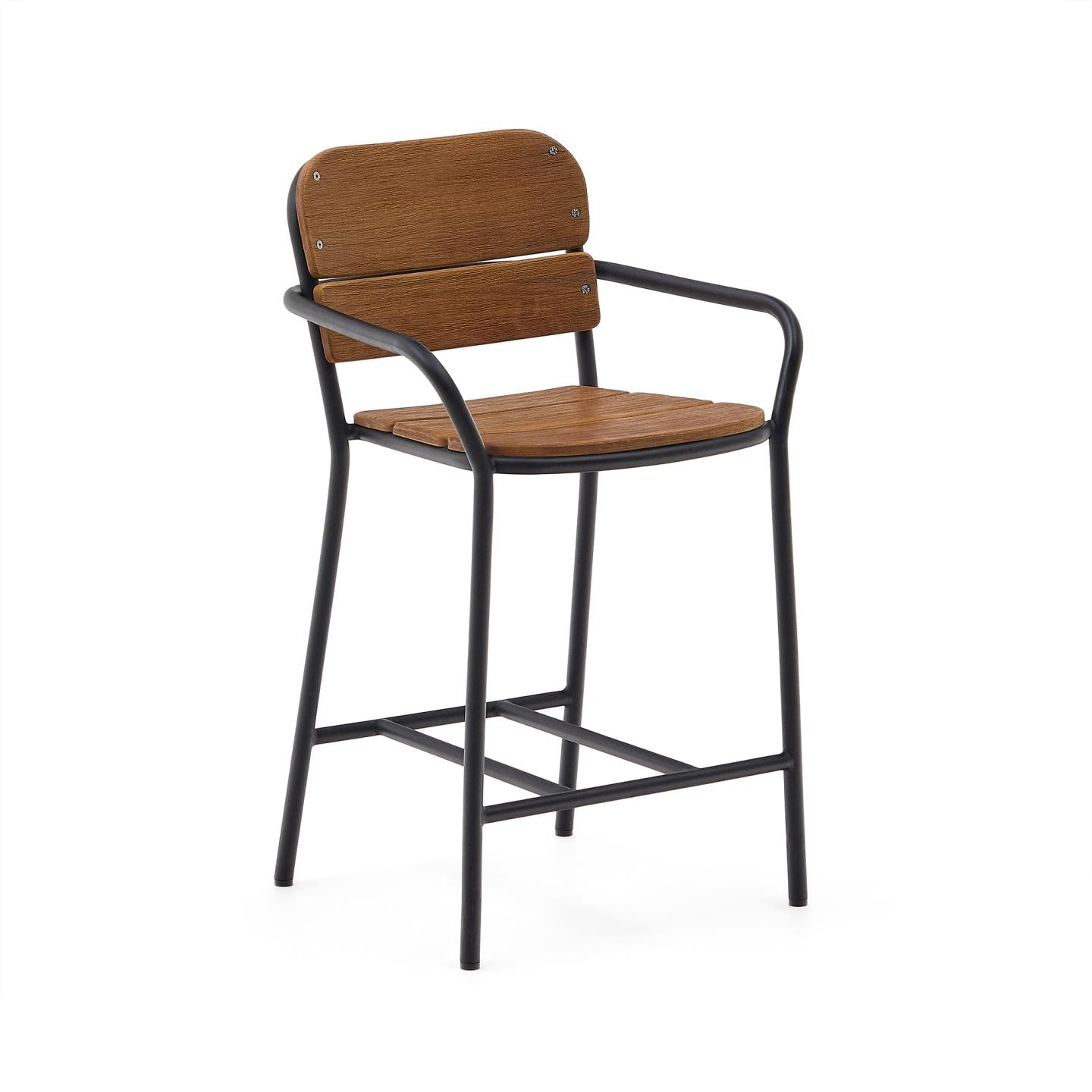 Kave Home Barstoel 'Algueret' Eucalyptushout (zithoogte 66cm)