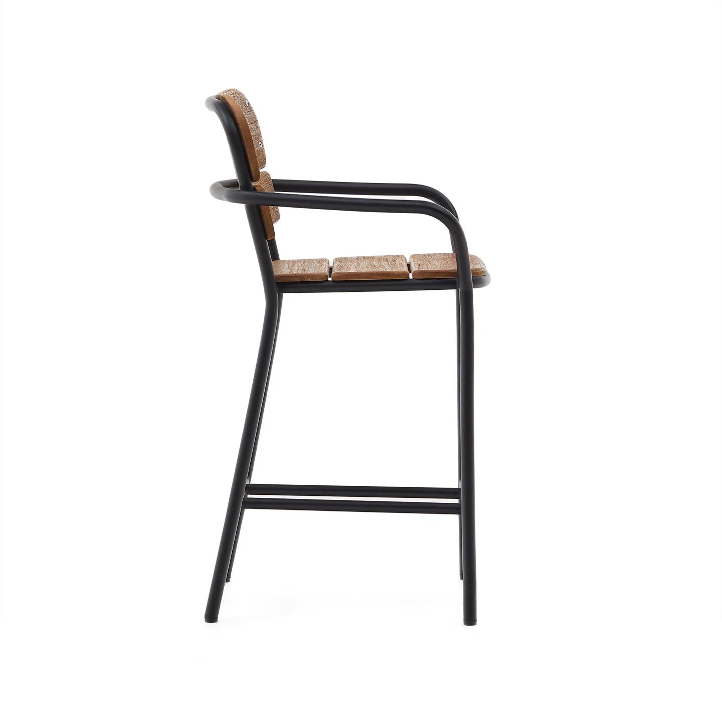 Kave Home Barstoel 'Algueret' Eucalyptushout (zithoogte 66cm)