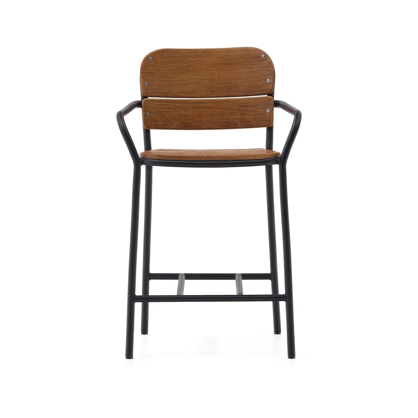 Kave Home Barstoel 'Algueret' Eucalyptushout (zithoogte 66cm)