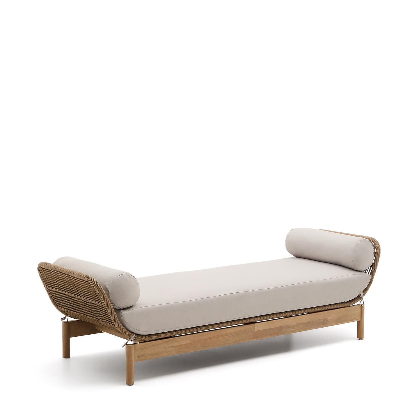 Kave Home Ligstoel Catalina Acaciahout en touw - Beige