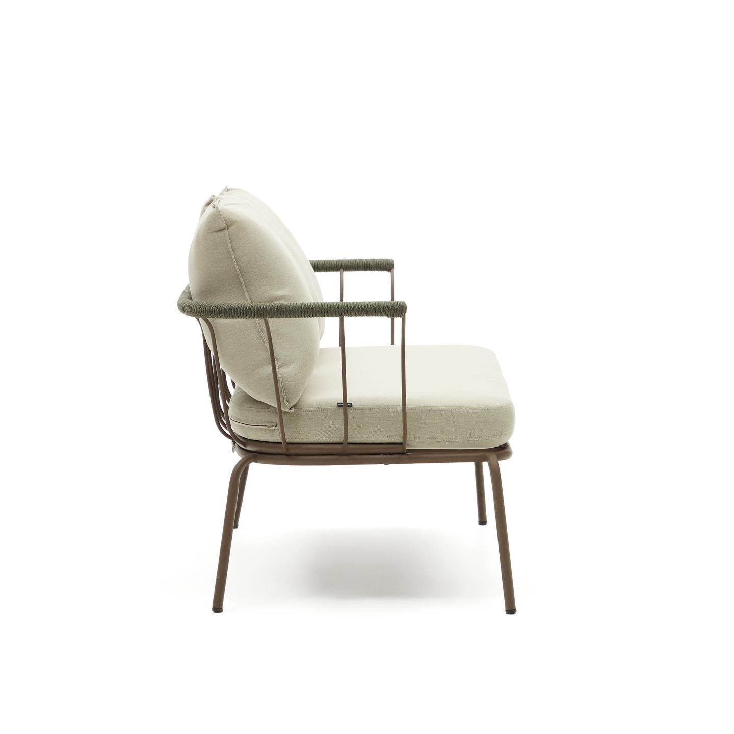 Kave Home 2-zits Loungebank 'Salguer' Gevlochten touw en staal, kleur Beige