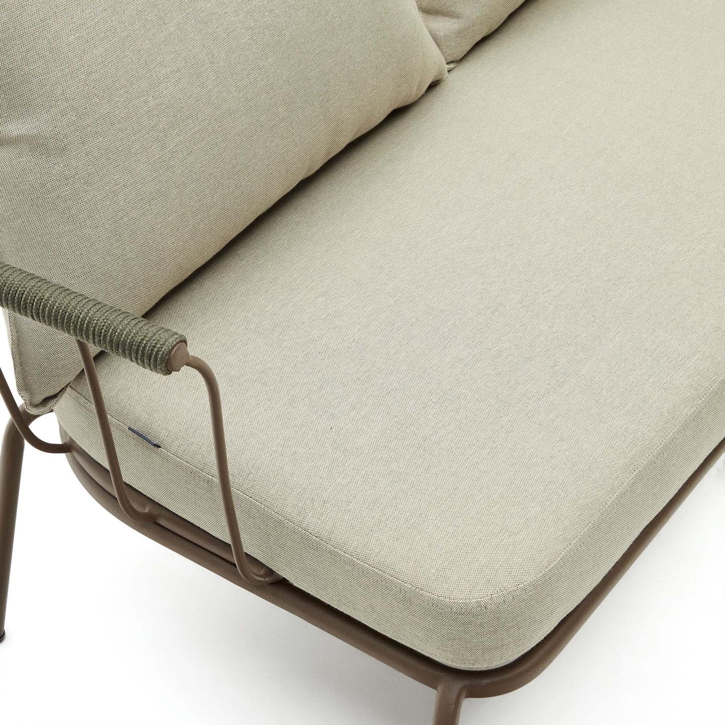 Kave Home 2-zits Loungebank 'Salguer' Gevlochten touw en staal, kleur Beige