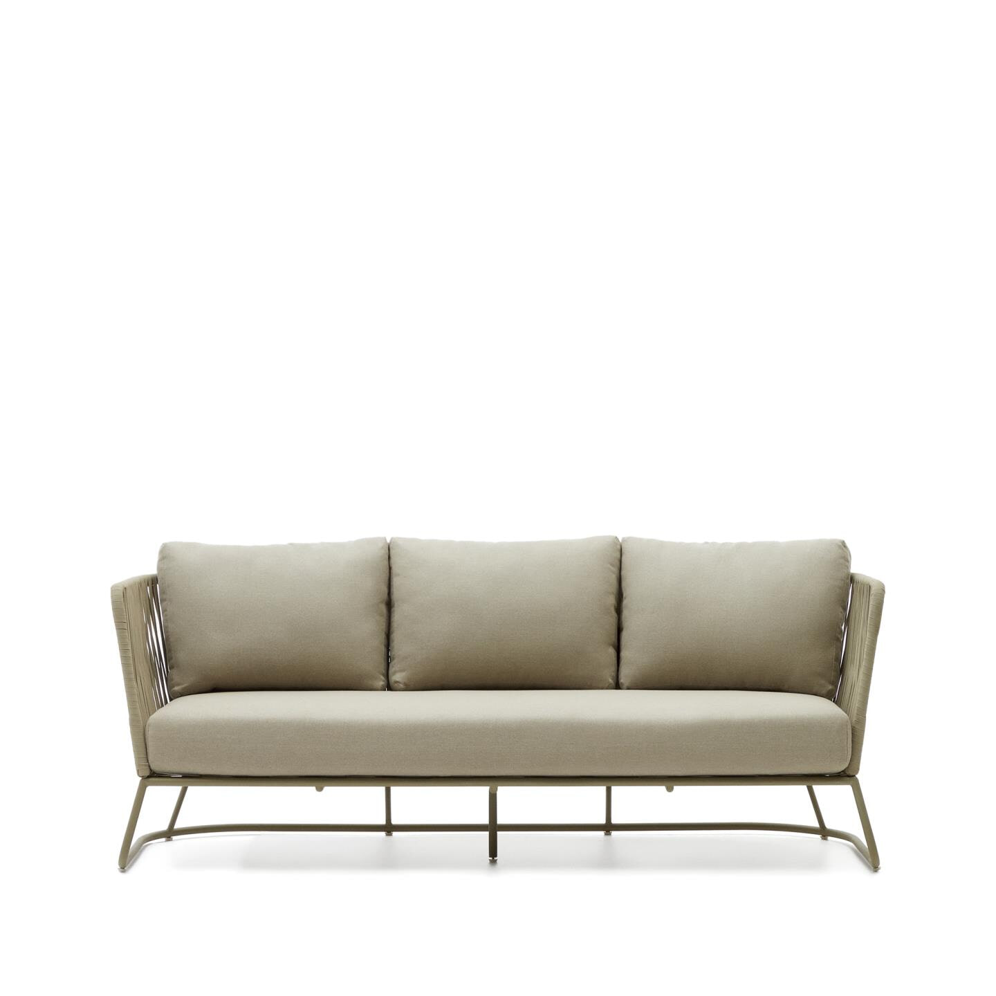 Kave Home 3-zits Loungebank 'Saconca' Gevlochten touw, kleur Groen