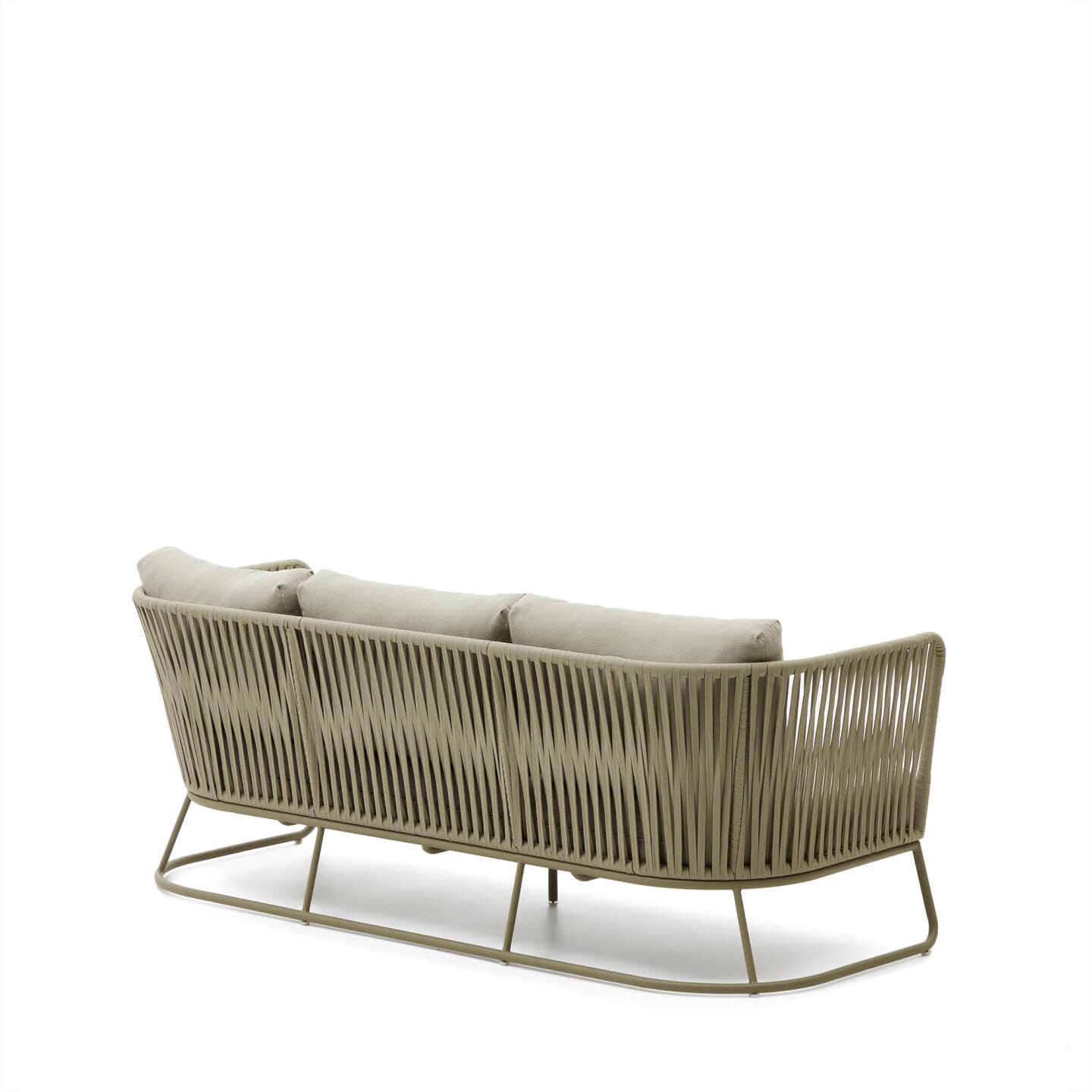 Kave Home 3-zits Loungebank 'Saconca' Gevlochten touw, kleur Groen