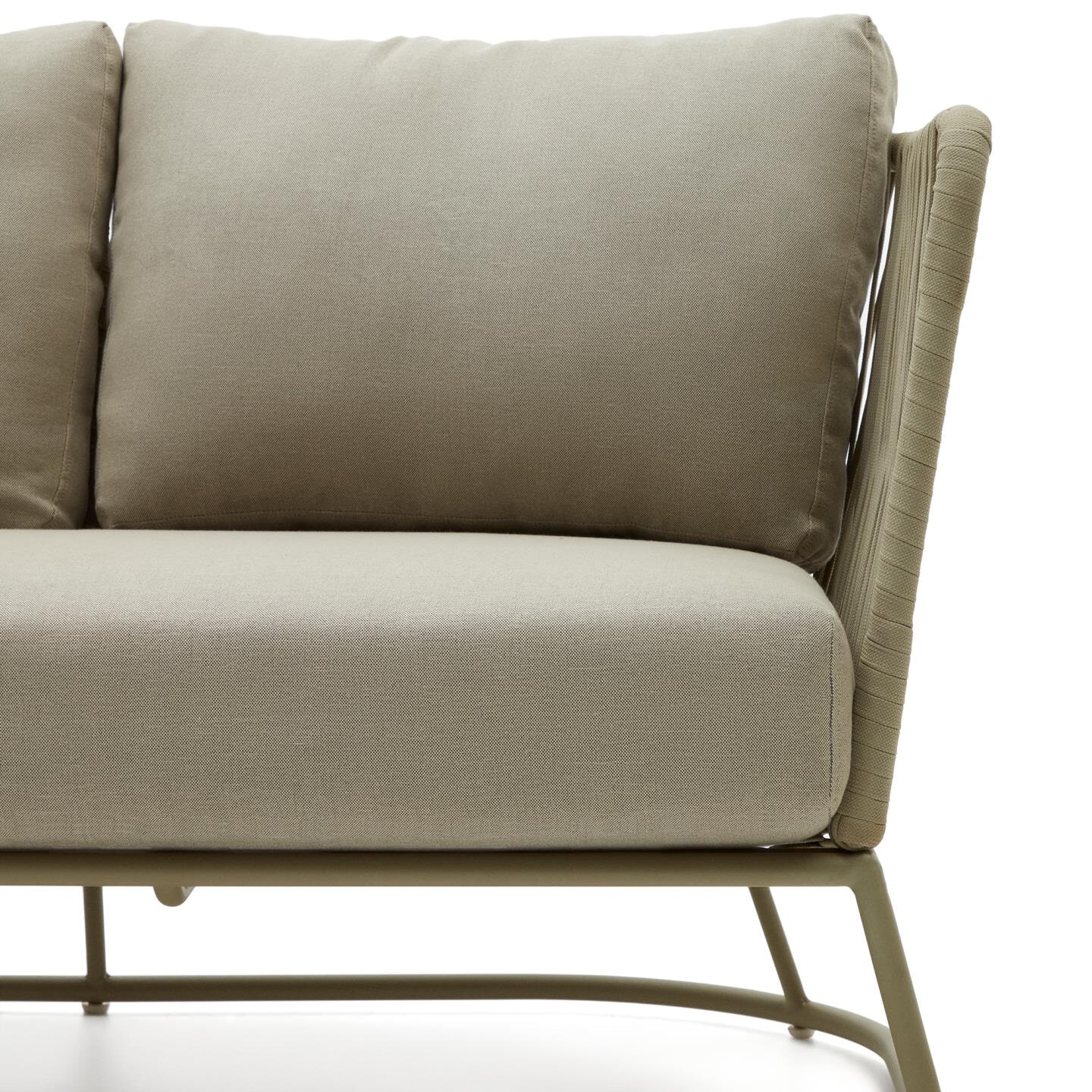 Kave Home 3-zits Loungebank 'Saconca' Gevlochten touw, kleur Groen