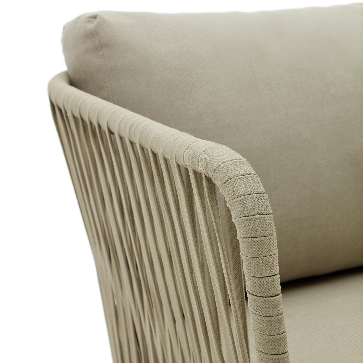 Kave Home 3-zits Loungebank 'Saconca' Gevlochten touw, kleur Groen