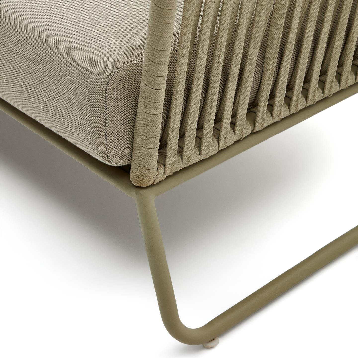 Kave Home 3-zits Loungebank 'Saconca' Gevlochten touw, kleur Groen