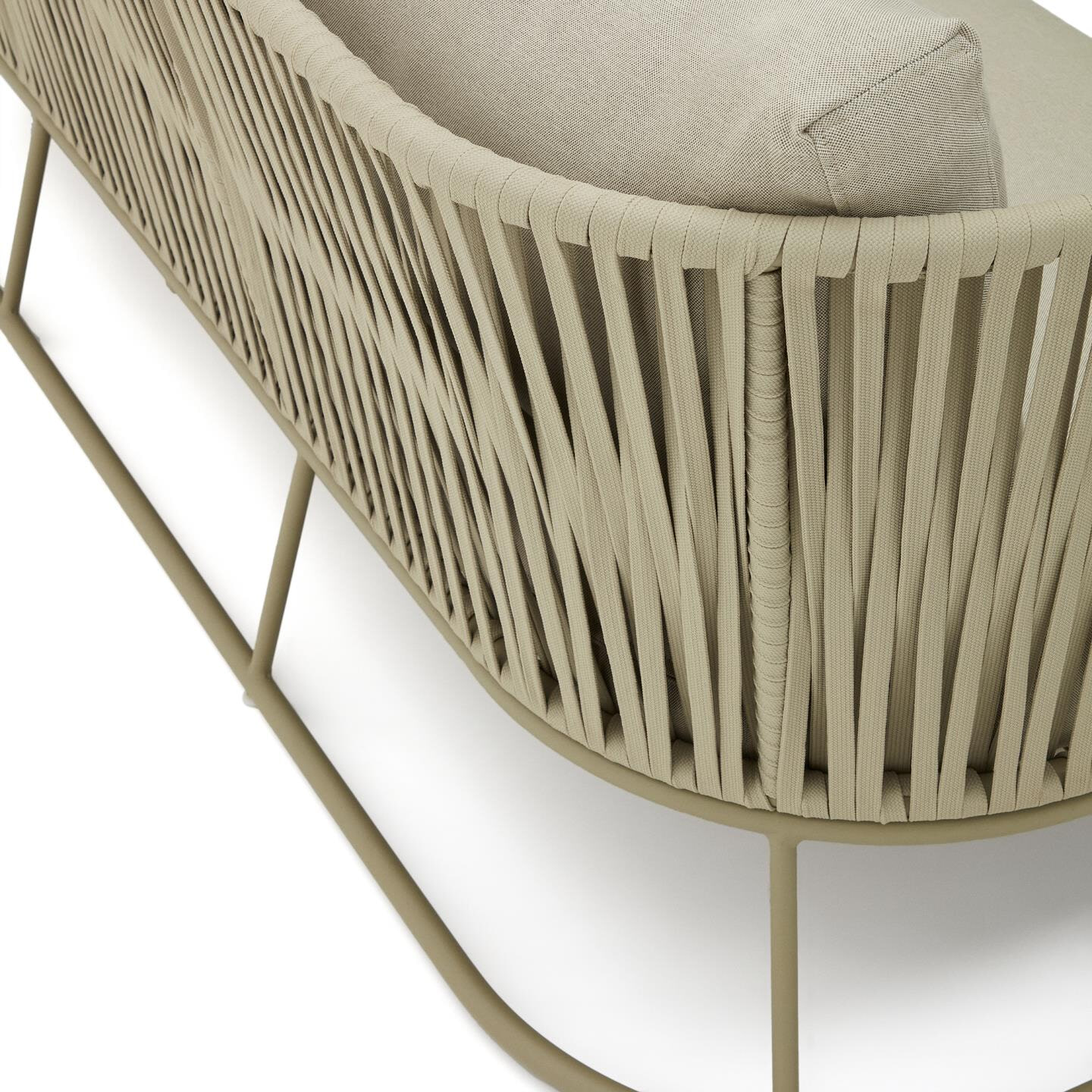 Kave Home 3-zits Loungebank 'Saconca' Gevlochten touw, kleur Groen