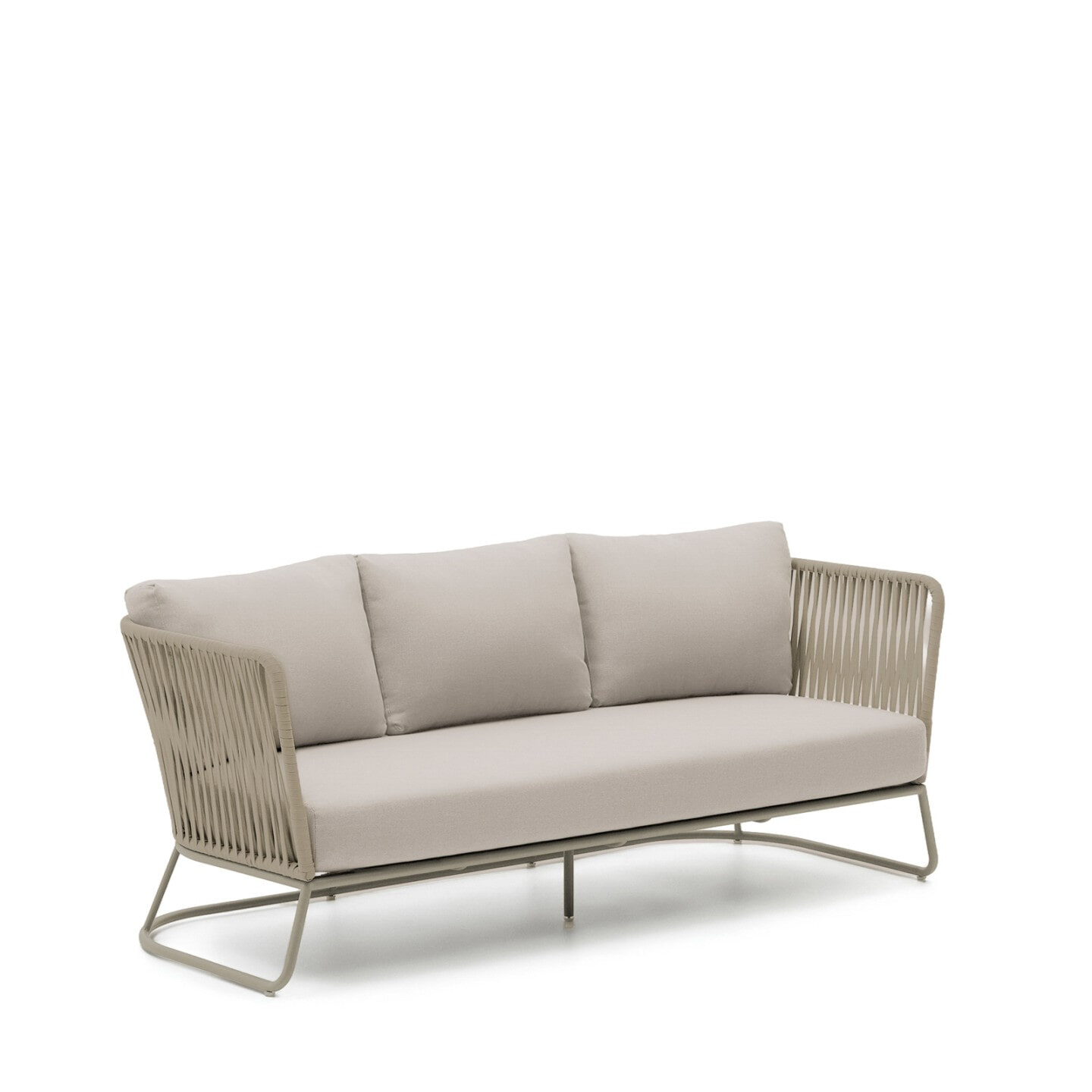 Kave Home 3-zits Loungebank 'Saconca' Gevlochten touw, kleur Beige
