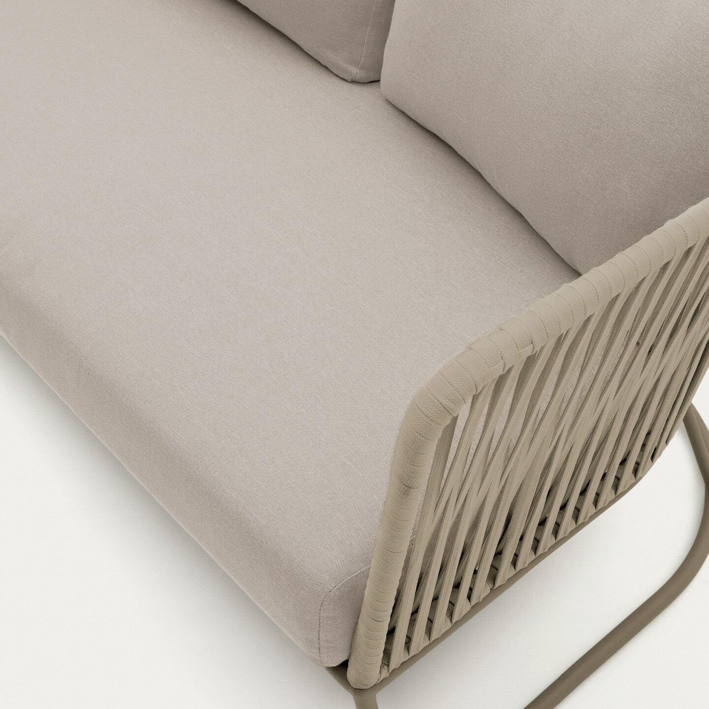 Kave Home 3-zits Loungebank 'Saconca' Gevlochten touw, kleur Beige