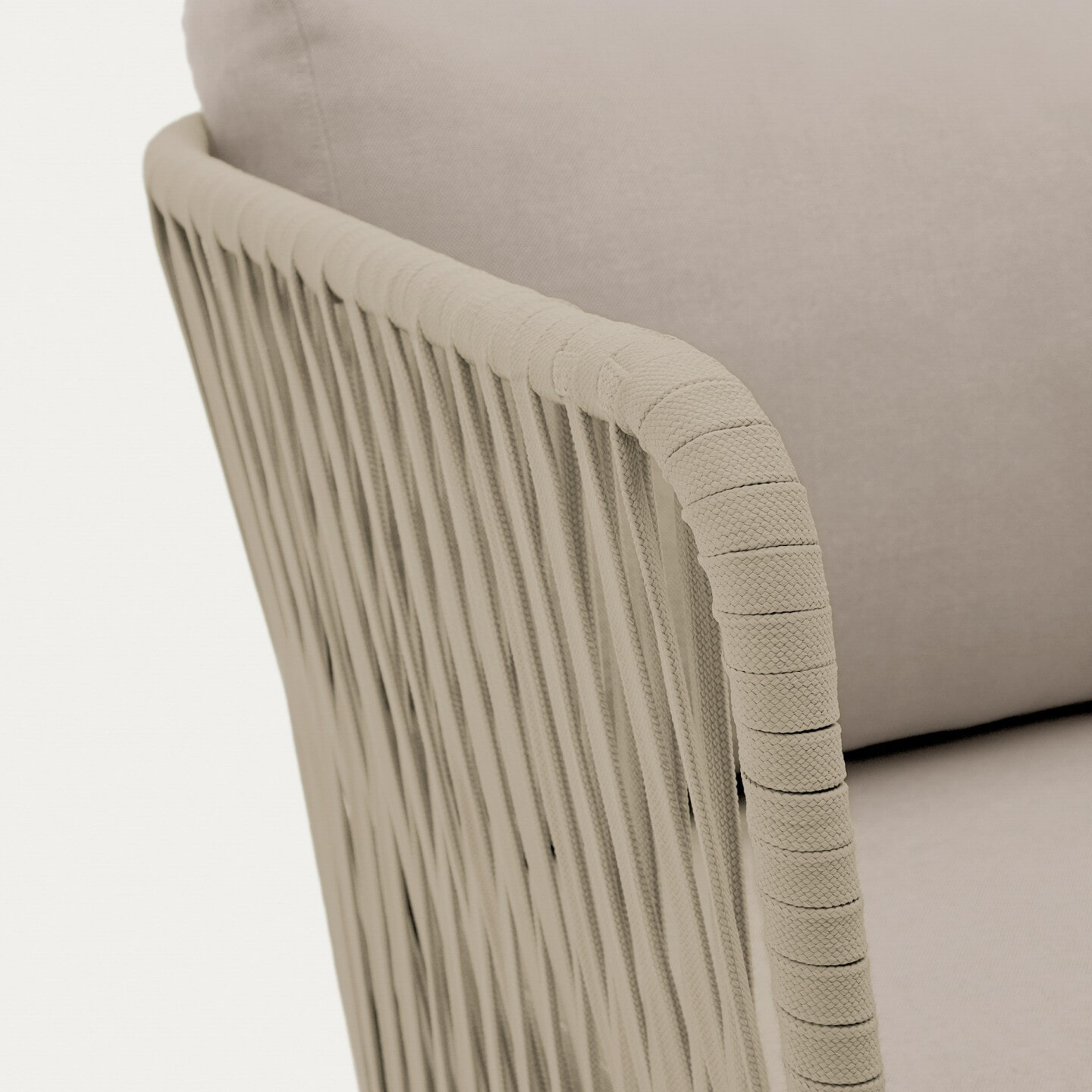 Kave Home 3-zits Loungebank 'Saconca' Gevlochten touw, kleur Beige