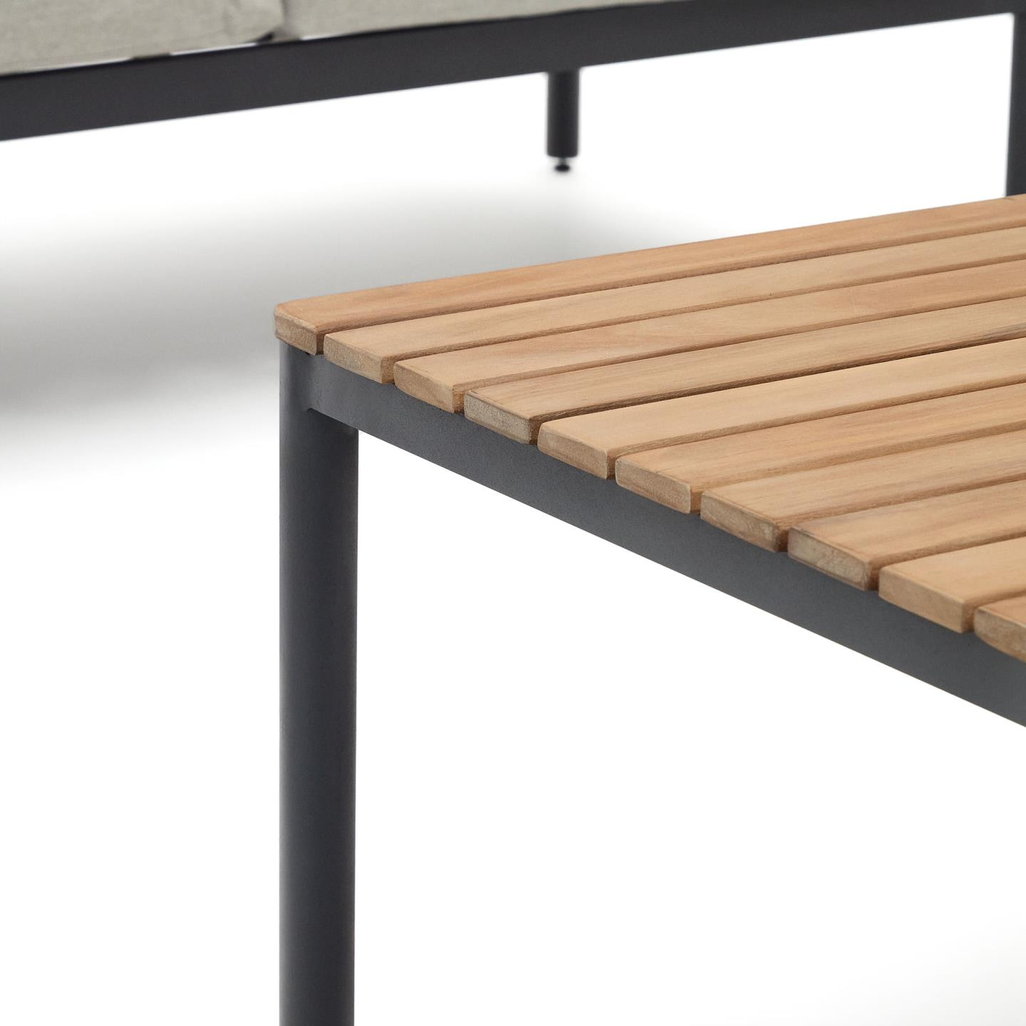 Kave Home Loungeset 'Aiguafreda' 2-zits bank, 2 fauteuils en salontafel