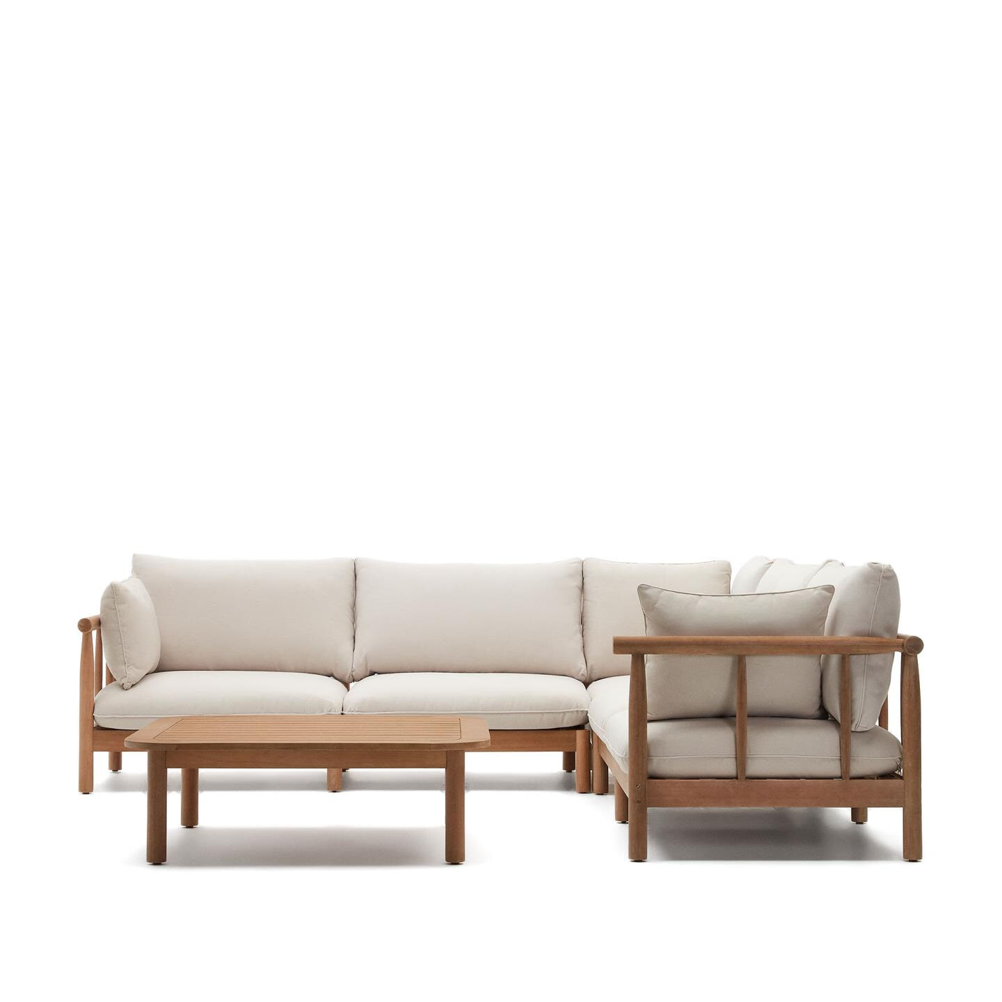 Kave Home 5-zits Hoek Loungeset 'Sacova' Eucalyptushout