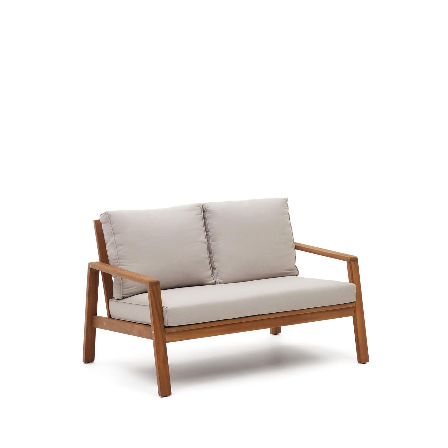 Kave Home Loungeset 'Frares' Acaciahout, Met 2-zits Bank, 2 fauteuils en salontafel